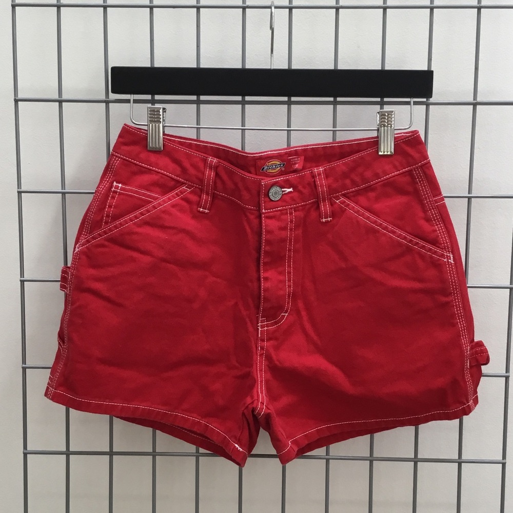 Dickies Women's Bright Red Utility Cargo Shorts